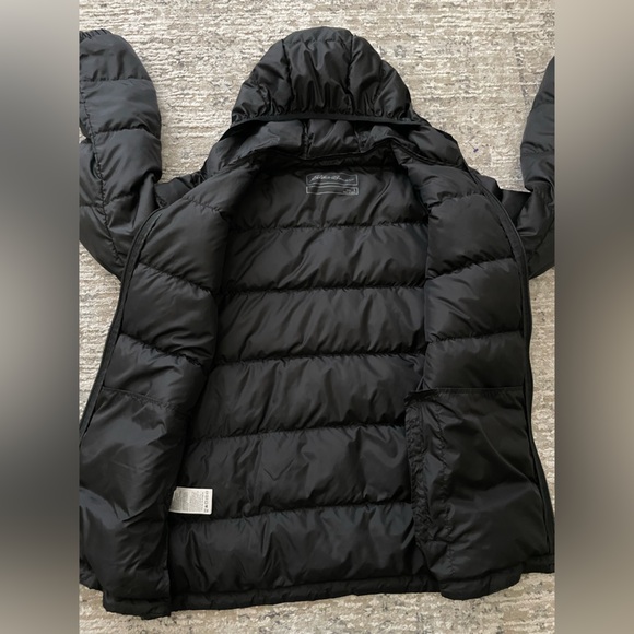 Eddie Bauer Puffer Jacket Coat Mens Size L Black Full Zip Down Filled EB650 - Picture 3 of 9